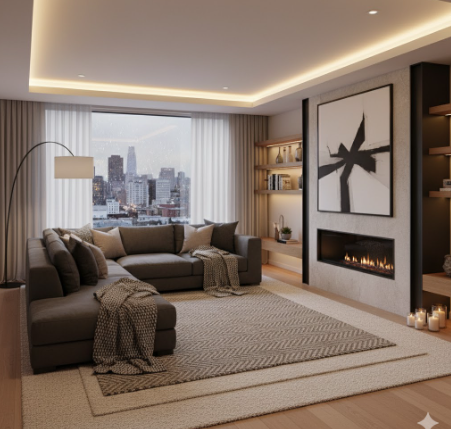 Cozy Fireplace Setup