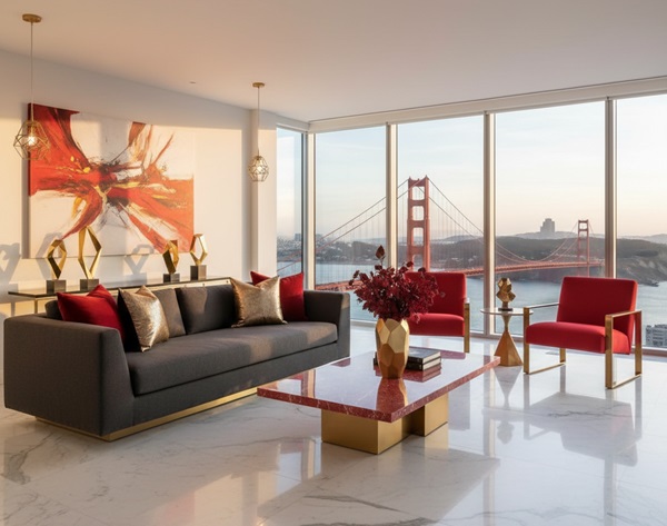 Golden Gate-Inspired Color Accents