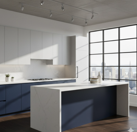 Grey and Blue Two-Tone Cabinets