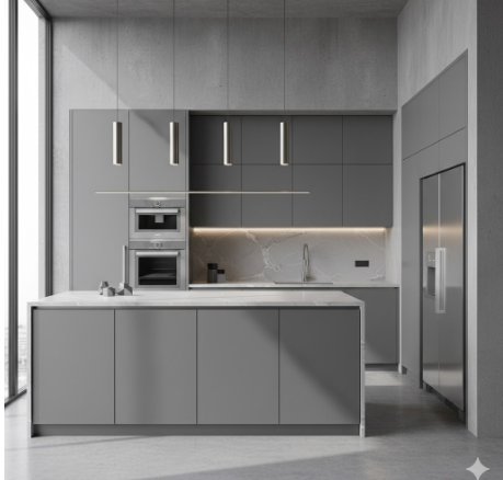 Monochromatic Grey Kitchen