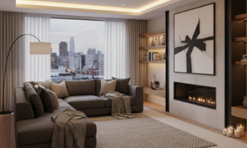 Cozy Fireplace Setup