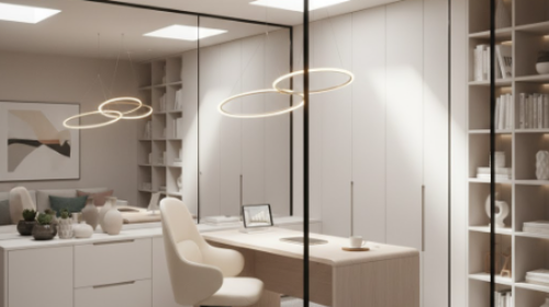 Elegant and modern basement office