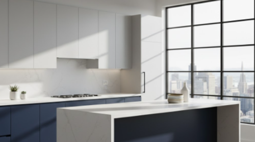 Grey and Blue Two-Tone Cabinets