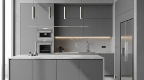 Monochromatic Grey Kitchen
